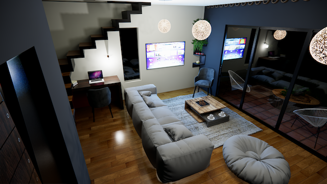 Render 3D de Casa de Campo