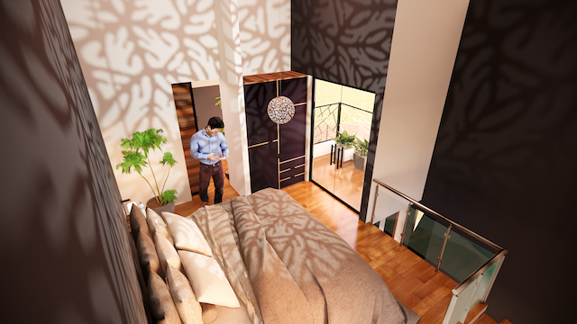 Render 3D de Casa de Campo