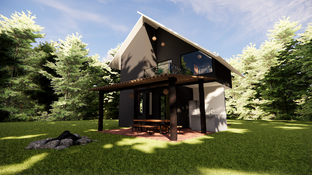 Cabaña Contemporánea en Oaxaca | Render 3D de Casa de Campo